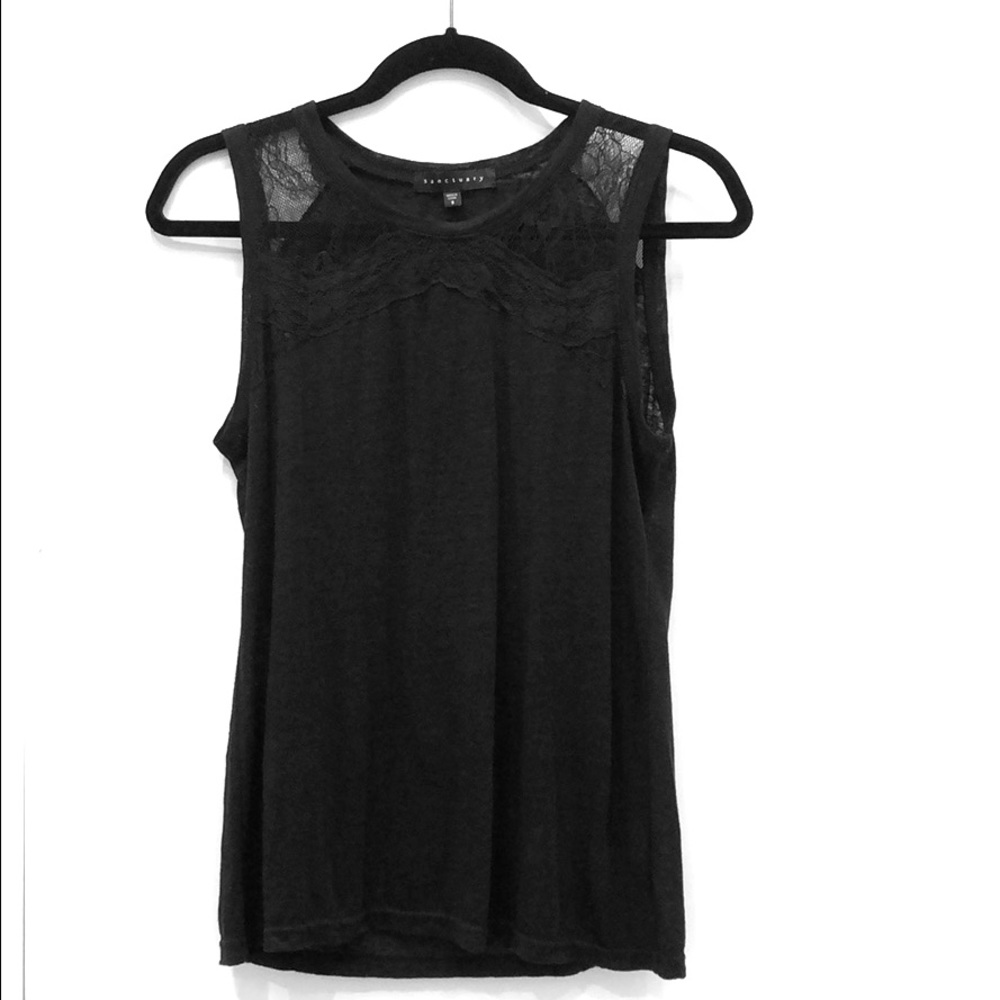 Sanctuary Black Lace Tank